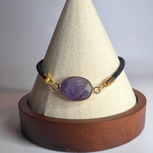 Amethyst adjustable bracelet - Picture 2 of 3